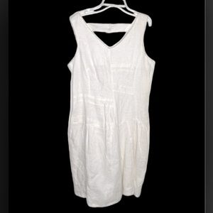 Femmes Je Vous Paris Dandy NWT Made in France linen sleeveless white dress T42